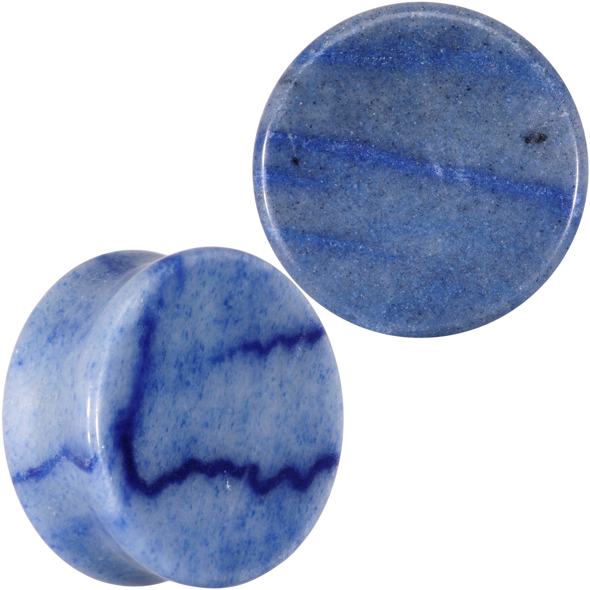 Natural Blue Aventurine Stone Saddle Plug Set - 25mm (1") - PLUG Saddle