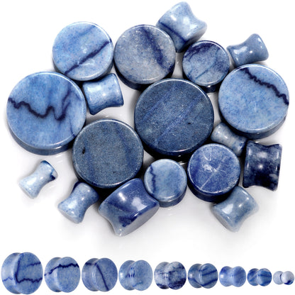 Natural Blue Aventurine Stone Saddle Plug Set - - PLUG Saddle