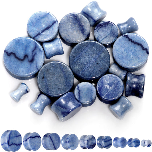 Natural Blue Aventurine Stone Saddle Plug Set - - PLUG Saddle