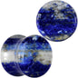 Natural Blue Lapis Stone Saddle Plug Set - 6mm (2 Gauge) - PLUG Saddle