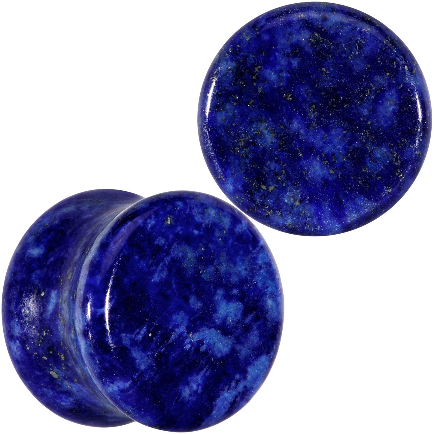 Natural Blue Lapis Stone Saddle Plug Set - 12mm (1 2") - PLUG Saddle
