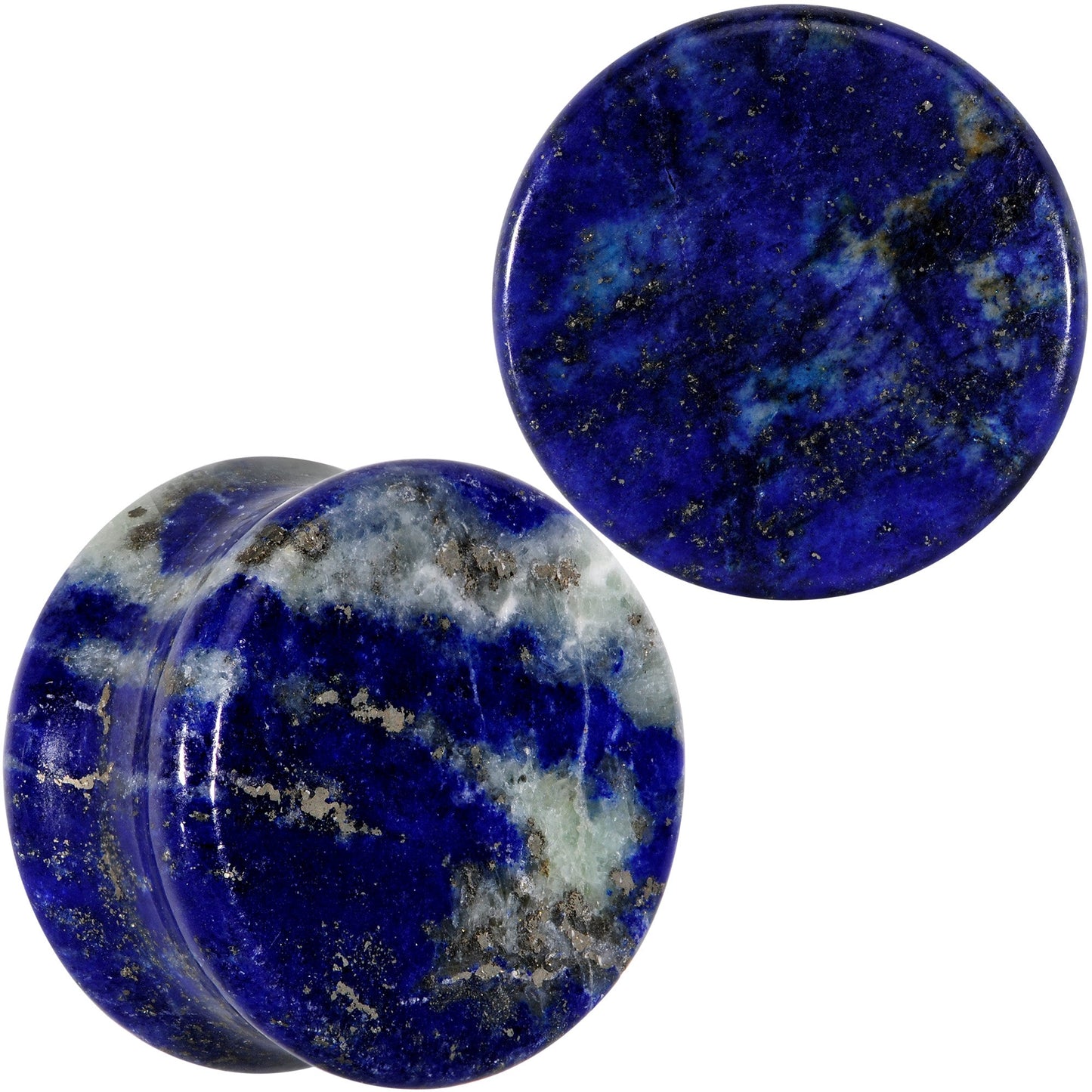 Natural Blue Lapis Stone Saddle Plug Set - 16mm (5 8") - PLUG Saddle