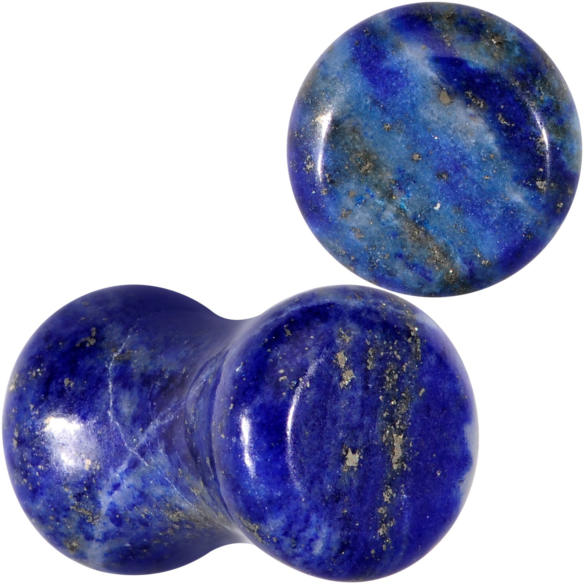 Natural Blue Lapis Stone Saddle Plug Set - 5mm (4 Gauge) - PLUG Saddle