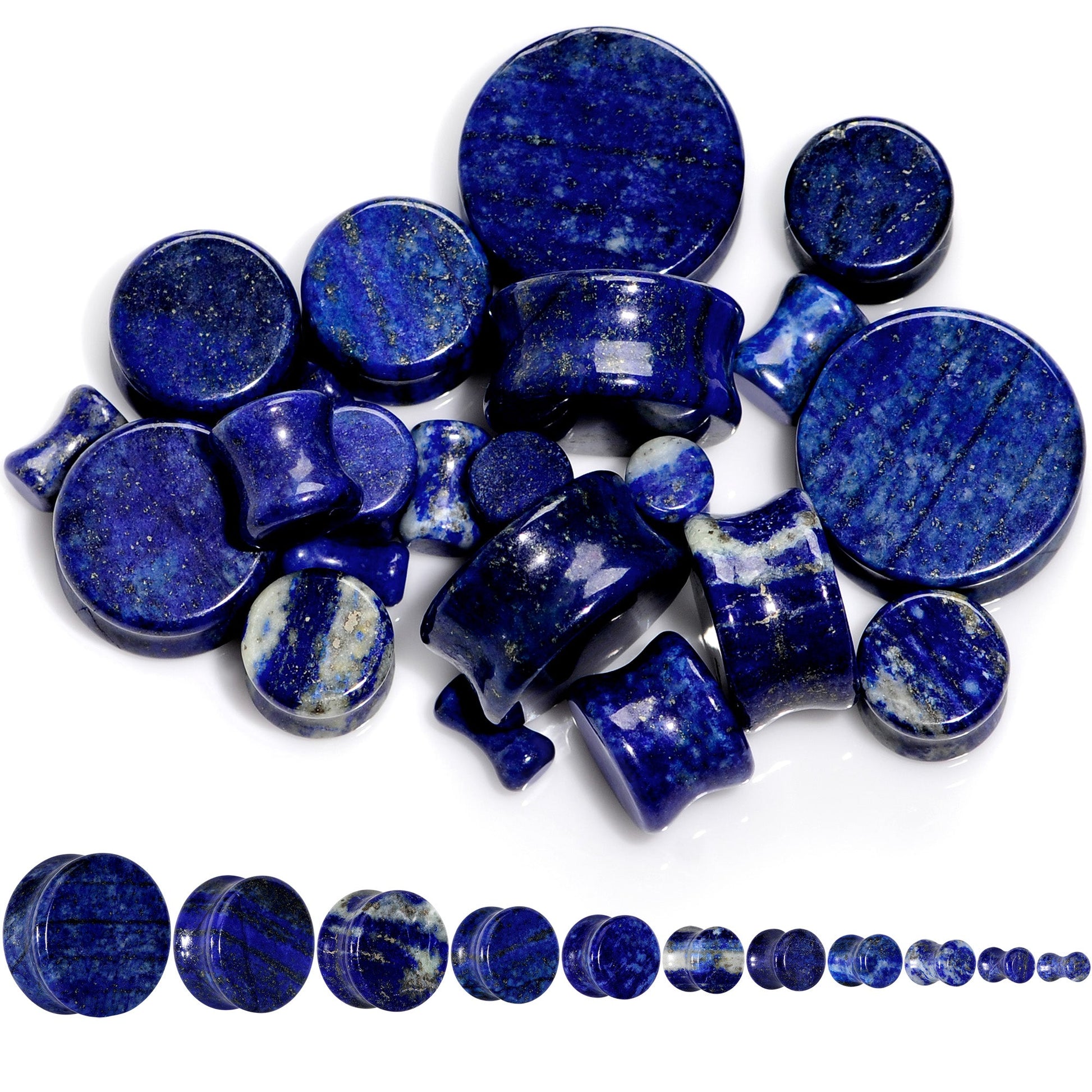 Natural Blue Lapis Stone Saddle Plug Set - - PLUG Saddle
