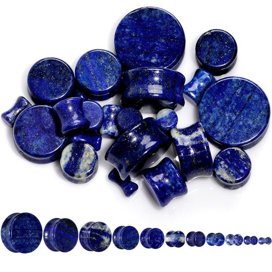 Natural Blue Lapis Stone Saddle Plug Set - - PLUG Saddle