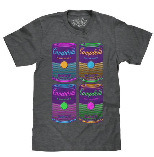 Campbell's Soup Can Pop Art T-Shirt - Charcoal Gray - - t-shirt