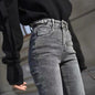 High Waist Korean Style Womens Jeans - Grey XXL - Women's Fashion - Women's Clothing - Bottoms - Jeans