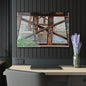 Urban Rusted Bridge Graffiti Acrylic Print French Cleat Hanging - 36" x 24" (Horizontal) 0.25'' - Home Decor