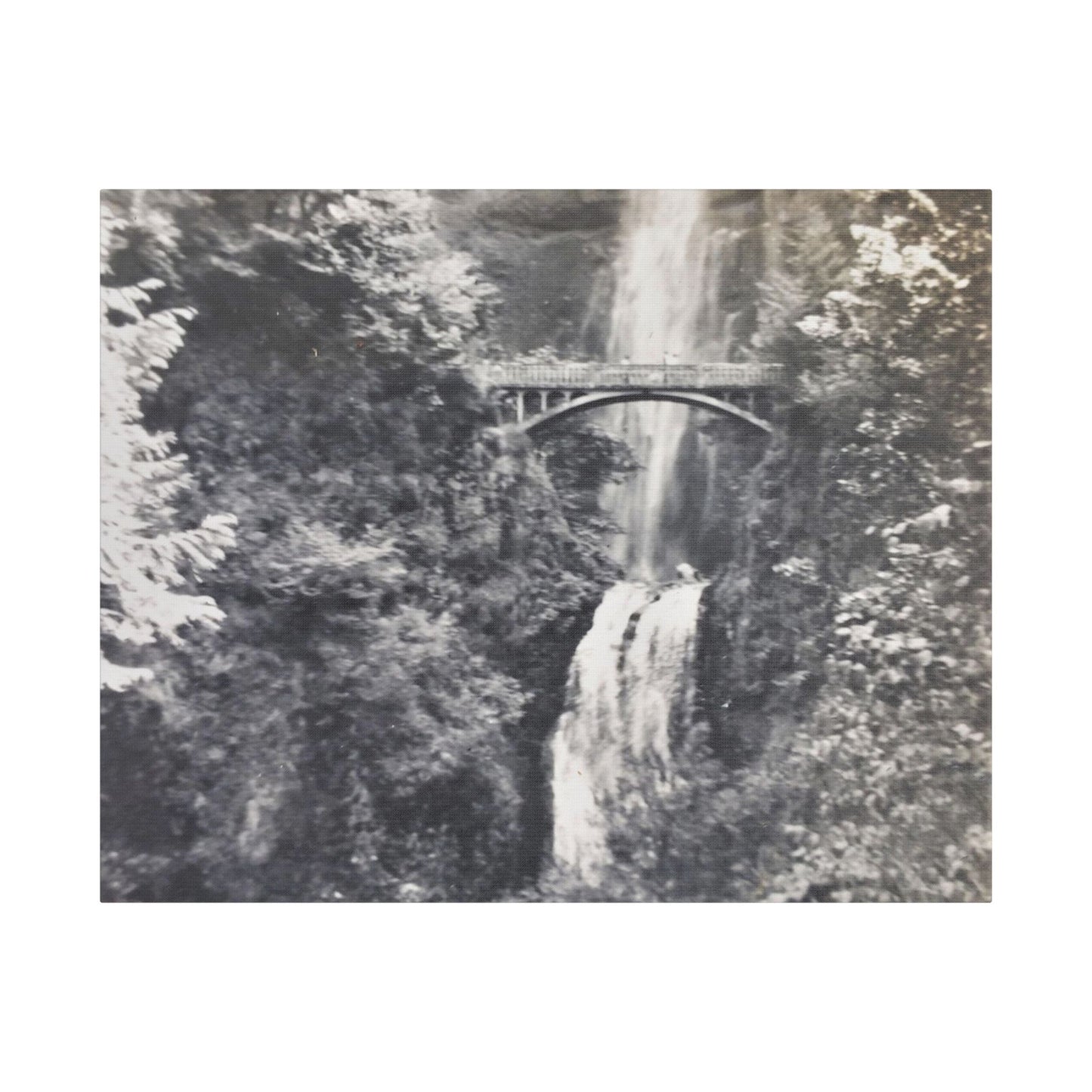 Multnomah Falls Oregon Satin Canvas, Stretched