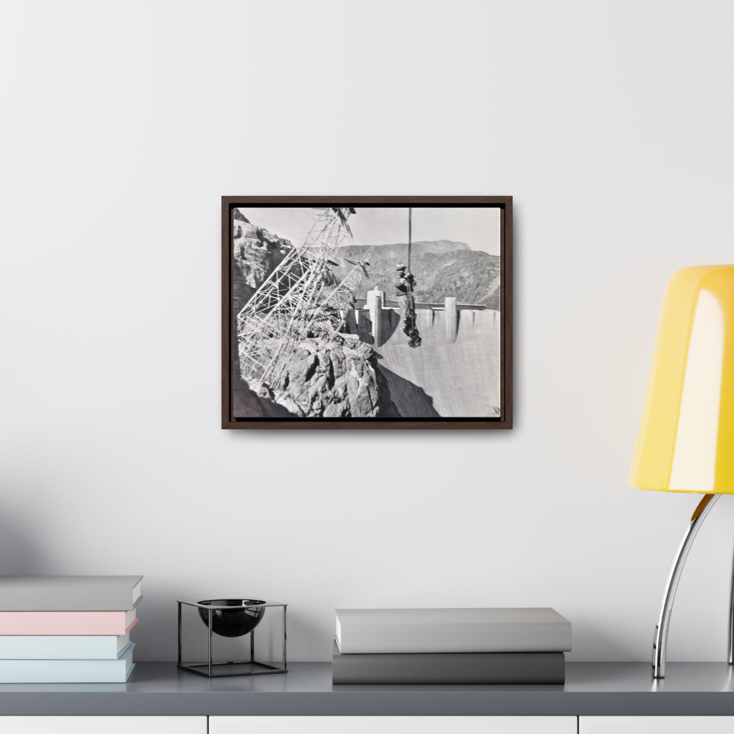 Suspended Boulder Dam Worker Gallery Canvas Wraps, Horizontal Frame