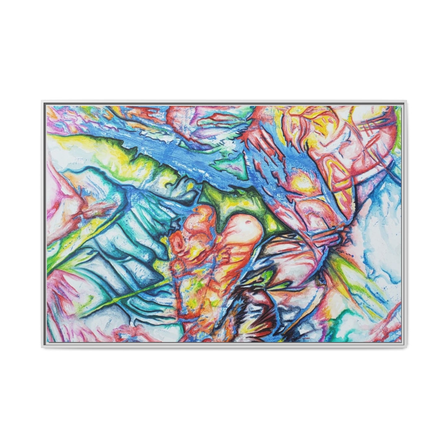 Multi-Color Abstract Framed Canvas Art Print - Kia Day Design