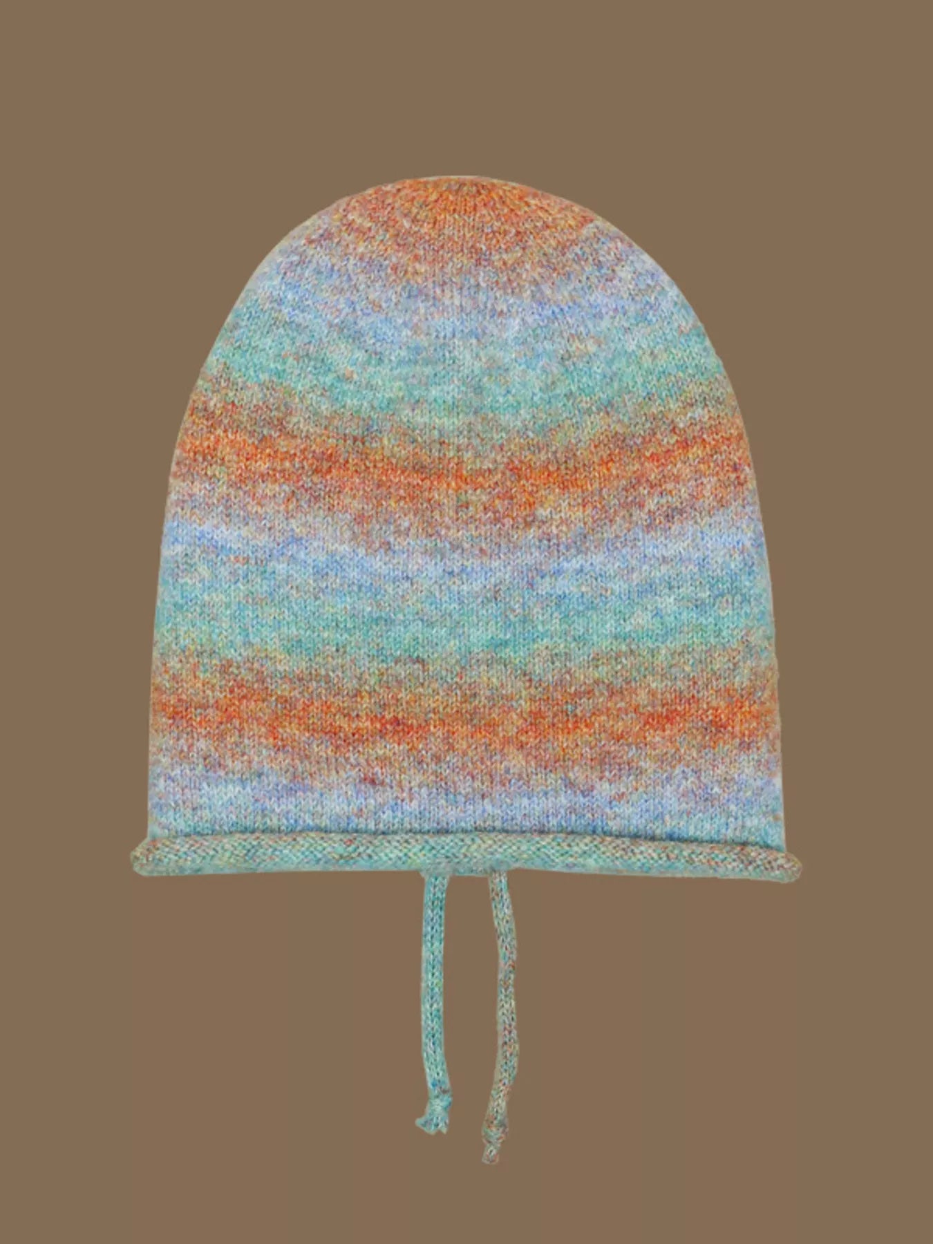 Colorful Knitted Tie-Dye Beanie Hat - -