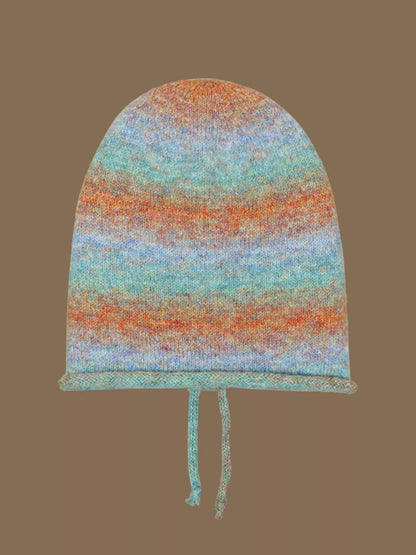 Colorful Knitted Tie-Dye Beanie Hat - -