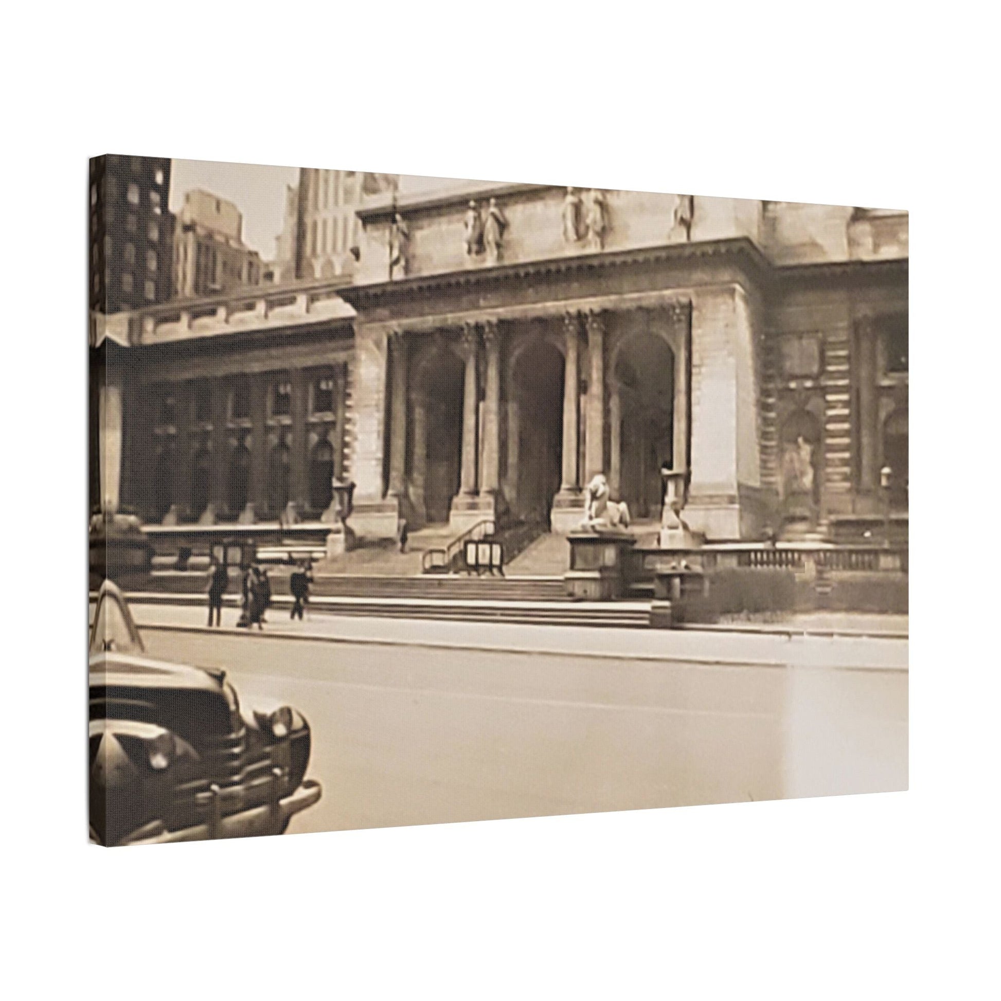 New York Public Library Satin Canvas Stretched