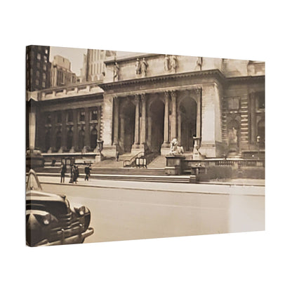 New York Public Library Satin Canvas Stretched