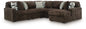 Midnight-Madness - Sectional - Dark Brown 5 Pc. Right Arm Facing Corner Chaise Sectional - Stationary Sectionals