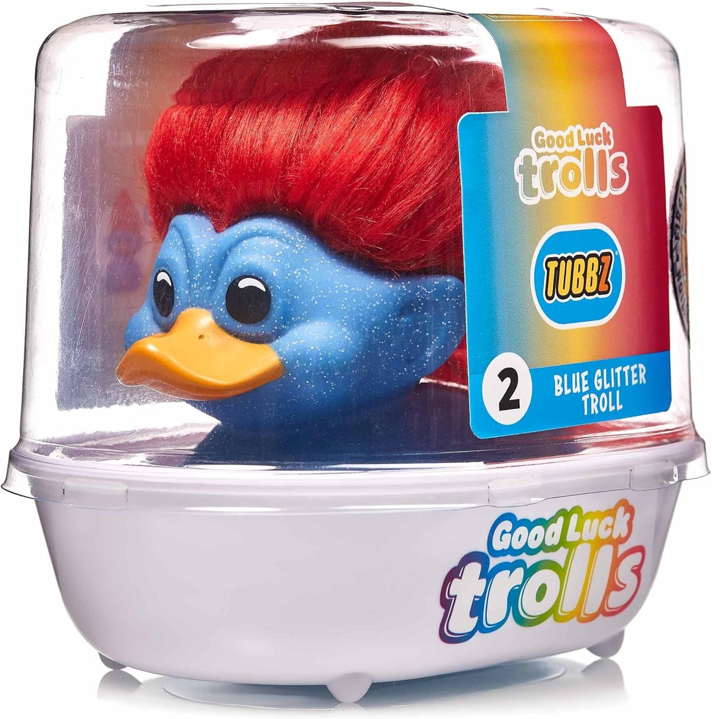 Blue Glitter Troll TUBBZ Collectible Duck - - Trolls