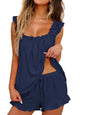 Ruffle Trim Top and Shorts Set- Shopimist- {{Product type}}