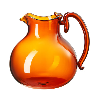 Italian Design Amber Glass Jug Mouth-Blown Venetian Pitcher 750ml Handmade Murano - - jug