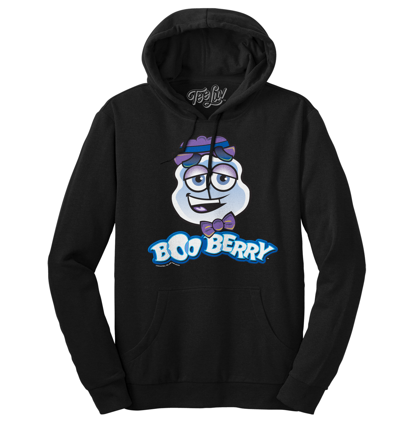 Boo Berry Cereal Logo Hooded Sweatshirt - Black- Tee Luv- {{Product type}}