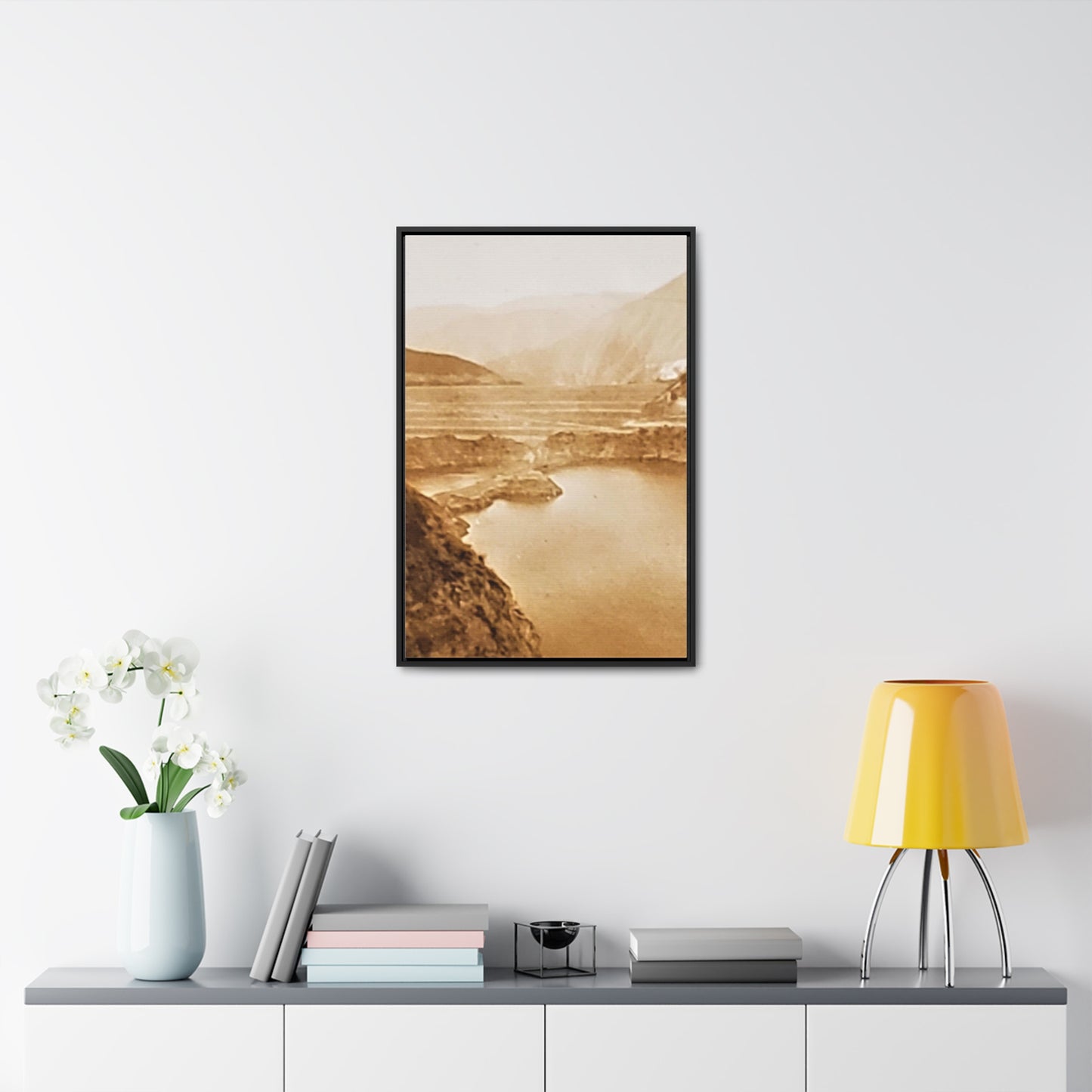 San Gabriel Dirt Fill Dam #1 Gallery Canvas Wraps, Vertical Frame