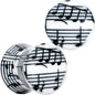 Black White Acrylic Music Notes Double Flare Plug Set - 00 Gauge (10mm) - PLUG Double Flare