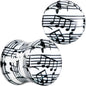 Black White Acrylic Music Notes Double Flare Plug Set - 11mm (7 16") - PLUG Double Flare