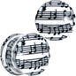 Black White Acrylic Music Notes Double Flare Plug Set - 16mm (5 8") - PLUG Double Flare