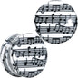 Black White Acrylic Music Notes Double Flare Plug Set - 22mm (7 8") - PLUG Double Flare