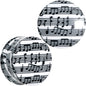 Black White Acrylic Music Notes Double Flare Plug Set - 25mm (1") - PLUG Double Flare
