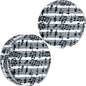 Black White Acrylic Music Notes Double Flare Plug Set - 34mm (1.34") - PLUG Double Flare