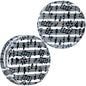 Black White Acrylic Music Notes Double Flare Plug Set - 36mm (1.417") - PLUG Double Flare