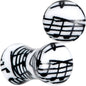 Black White Acrylic Music Notes Double Flare Plug Set - 5mm (4 Gauge) - PLUG Double Flare