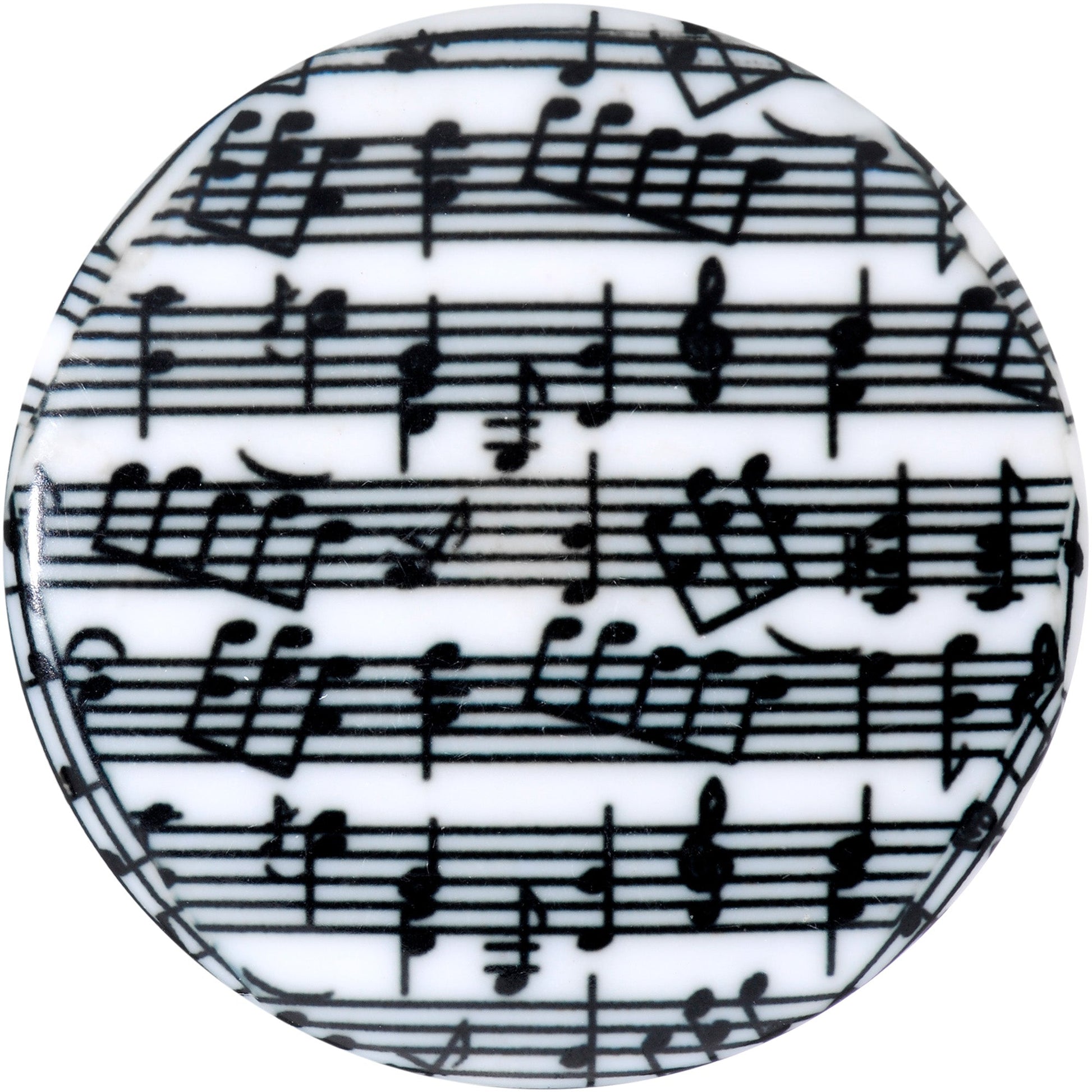 Black White Acrylic Music Notes Double Flare Plug Set - - PLUG Double Flare