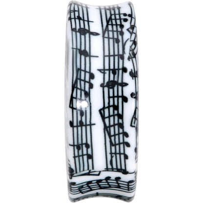 Black White Acrylic Music Notes Double Flare Plug Set - - PLUG Double Flare