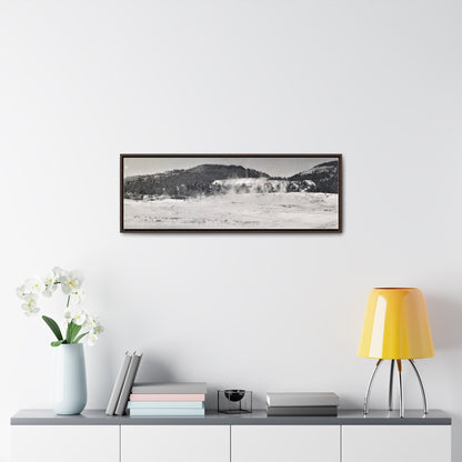 Mammoth Hot Springs Yellowstone Gallery Canvas Wraps Horizontal Frame 36″ x 12″ Walnut Premium Gallery Wraps (1.25″)