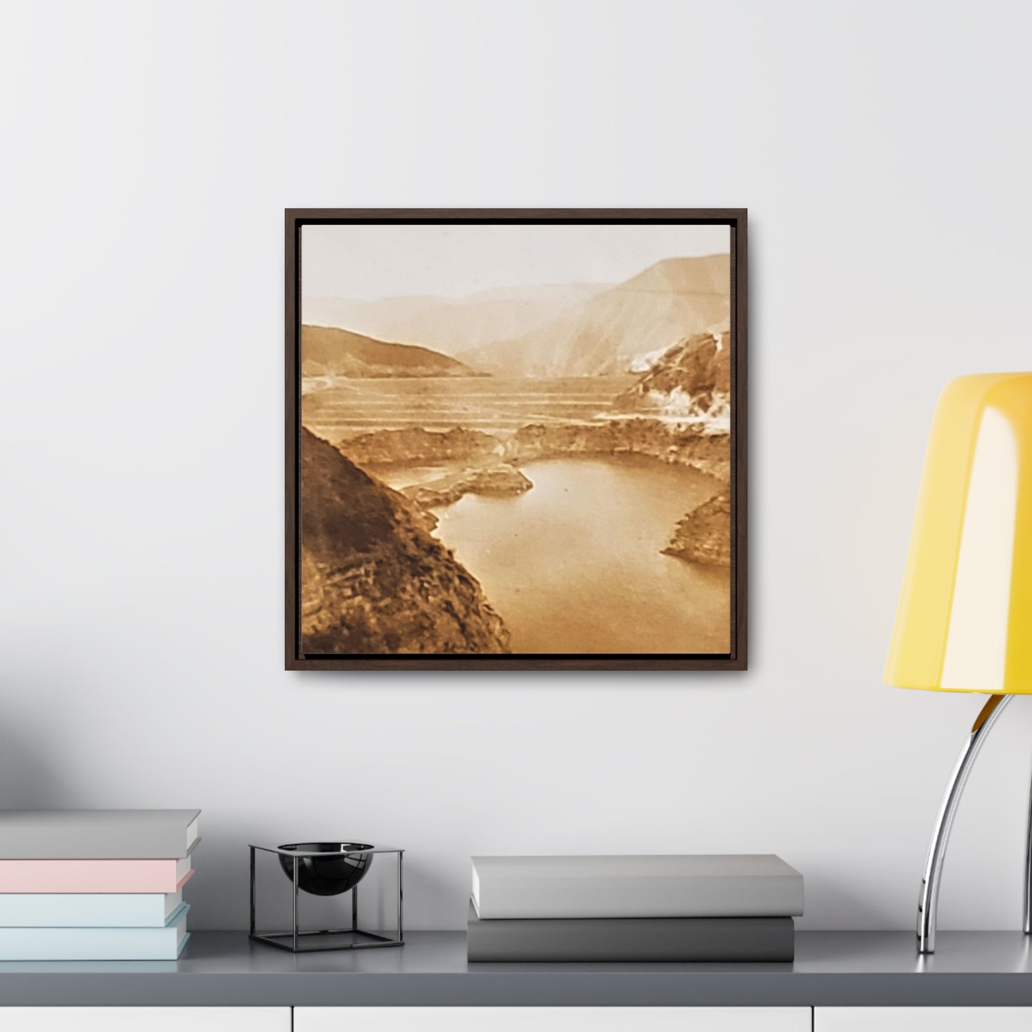 San Gabriel Dirt Fill Dam #1 Gallery Canvas Wraps, Square Frame