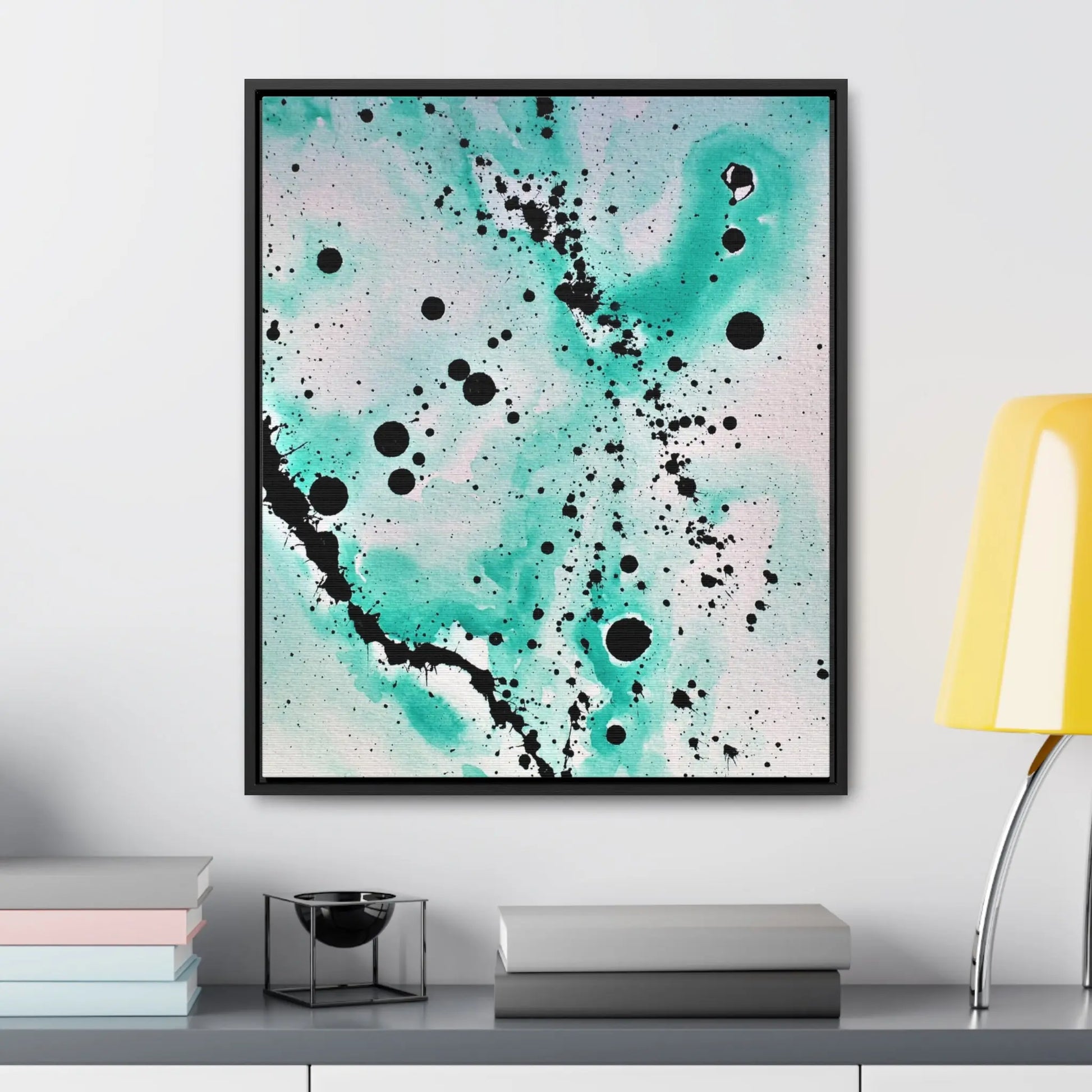 Teal Burst Gallery Canvas Wraps, Vertical Frame