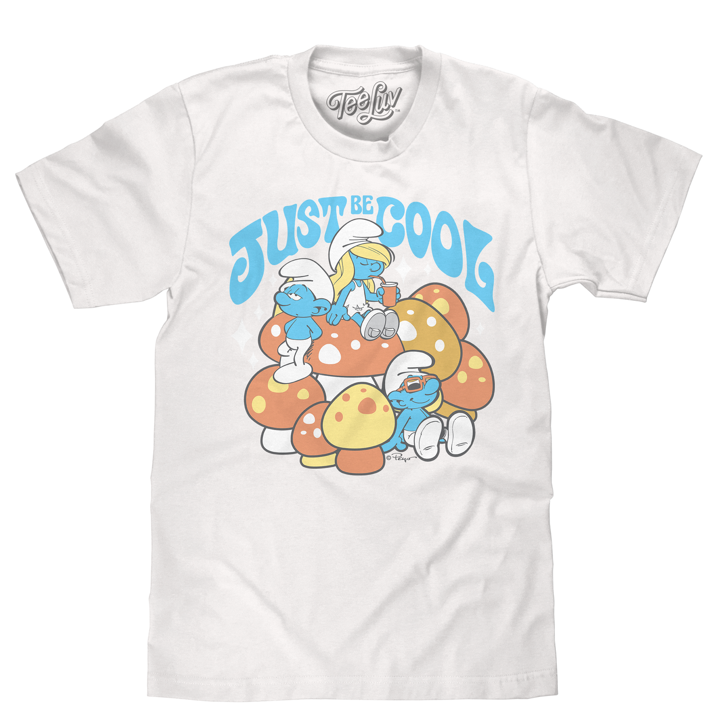 Smurfs Just Be Cool T-Shirt - White - - mens tee