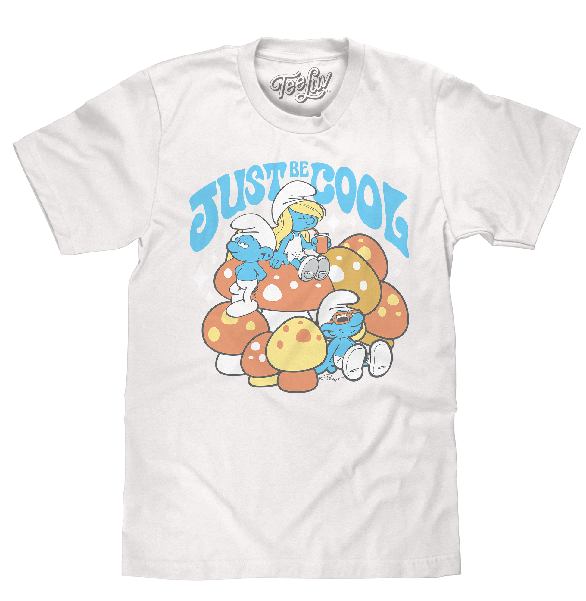 Smurfs Just Be Cool T-Shirt - White - - mens tee