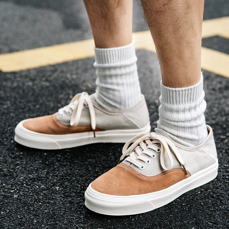 Leather and Suede Shoes for Men Canvas Sneaker