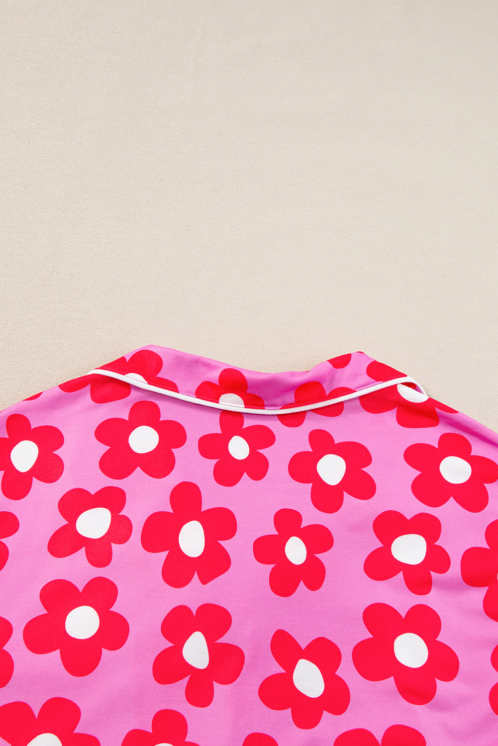 Flower Print Short Sleeve Shirt Pajamas Set- Wild and Free Boutique- {{Product type}}