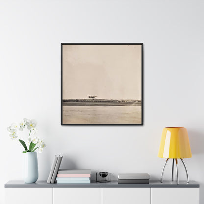 Plane Landing Omaha Airport 1939 Gallery Canvas Wraps, Square Frame