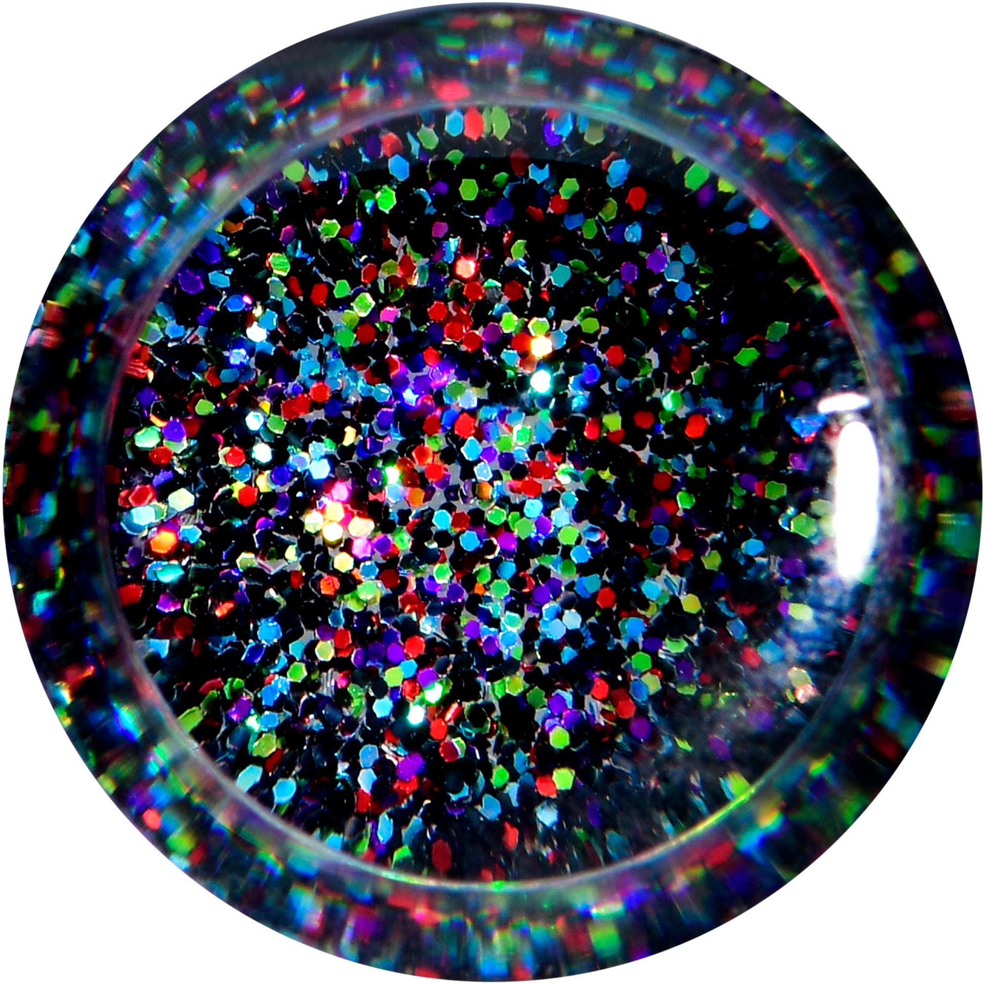Clear Black Acrylic Rainbow Glitter Glam Saddle Plug Set - - PLUG Saddle