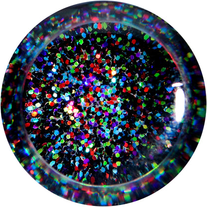 Clear Black Acrylic Rainbow Glitter Glam Saddle Plug Set - - PLUG Saddle