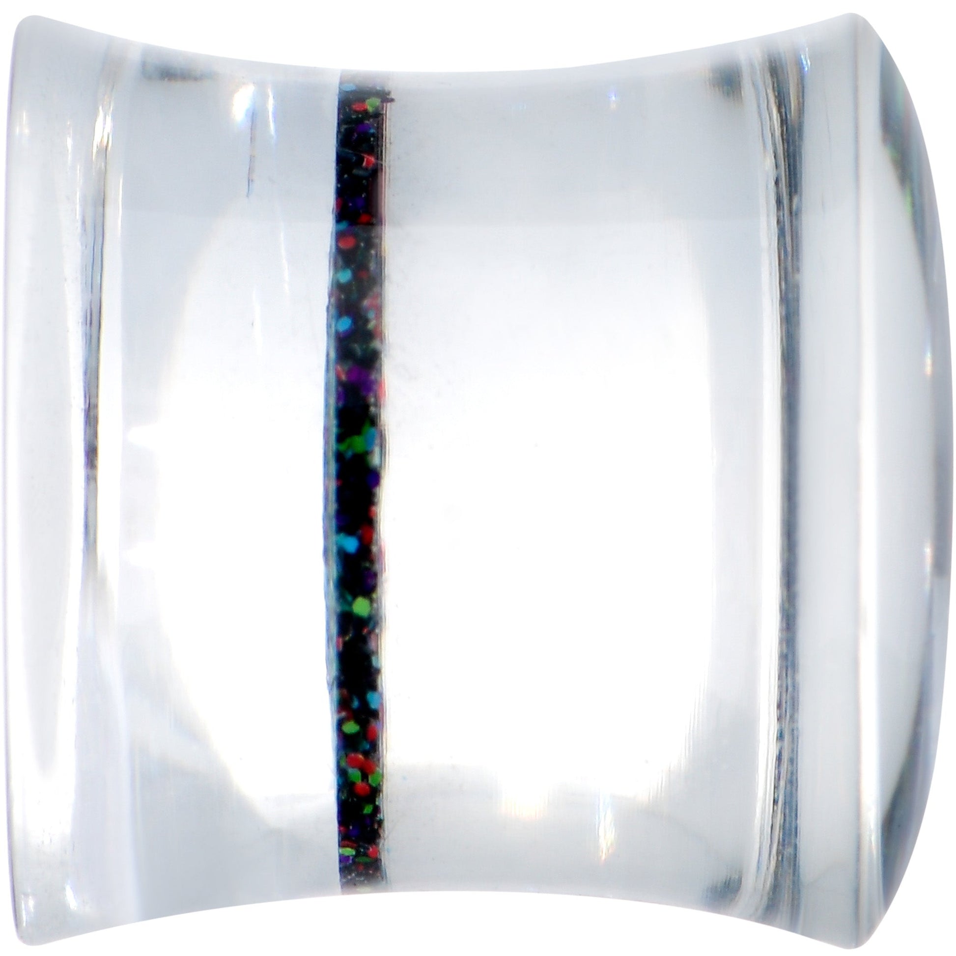 Clear Black Acrylic Rainbow Glitter Glam Saddle Plug Set - - PLUG Saddle