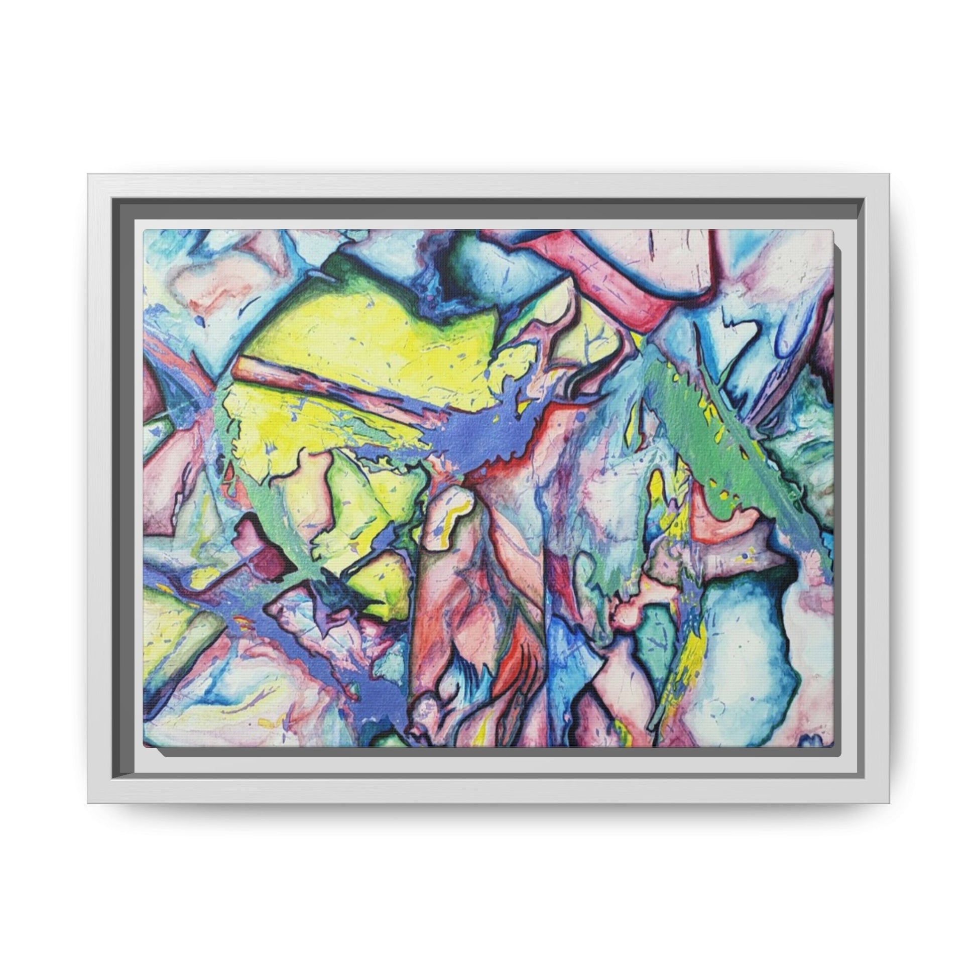 Alien Abstract Colorful Framed Canvas Art - Kia Day Design