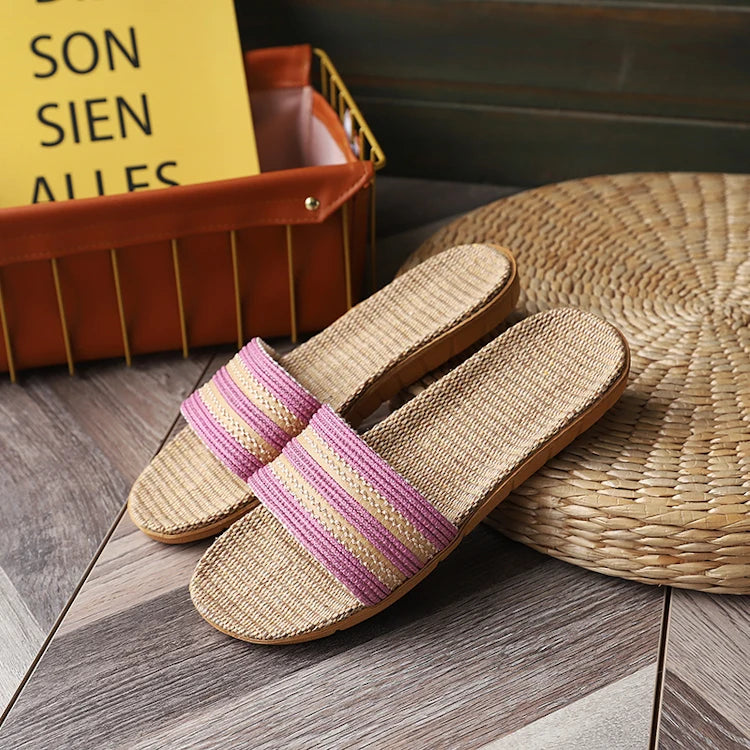 Fashion Indoor Flip Flops Ladies Shoes Womens Sandals Slippers Linen