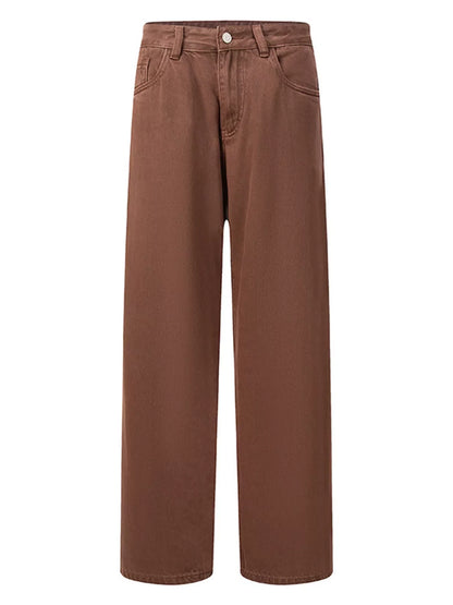 Men's Vintage Wash Wide Leg Jeans - -