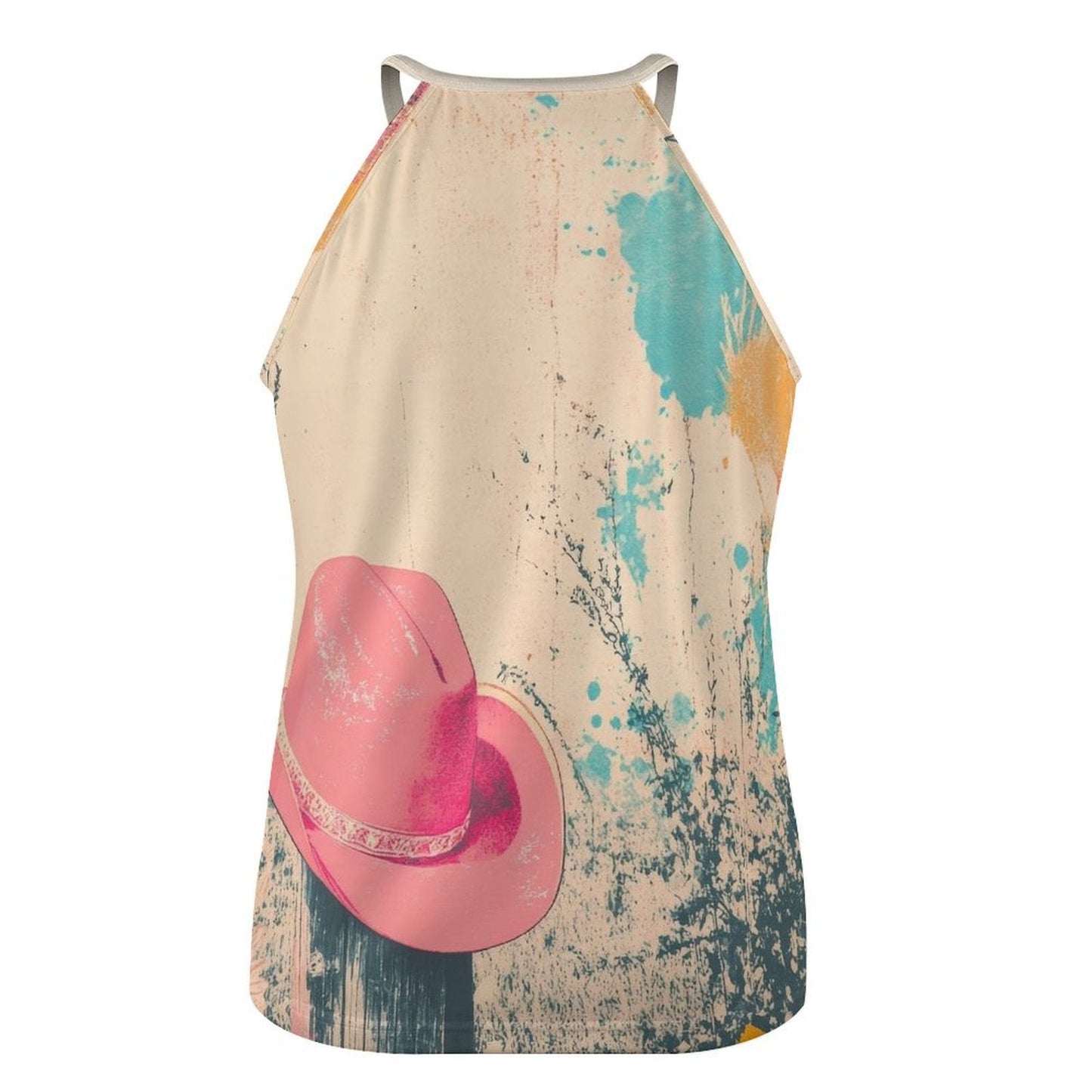 Baha Ranch Turquoise View Retro Pop Western Tank Top - - Tanks & Camis